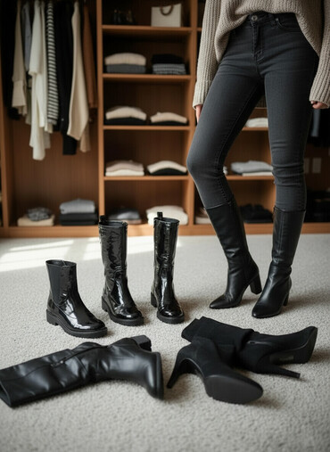 Ботинки и ботильоны: Женские осенне‑зимние сапоги и ботильоны — набор из нескольких пар — 7