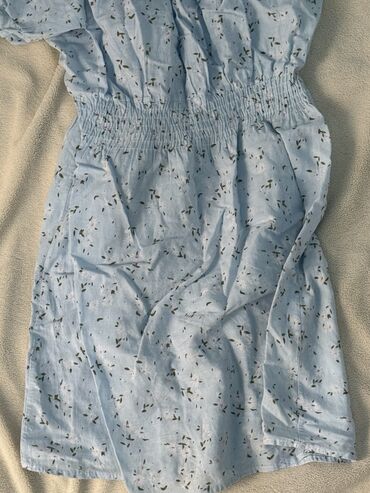 лепардовое платье: Детское платье, цвет - Голубой, Б/у