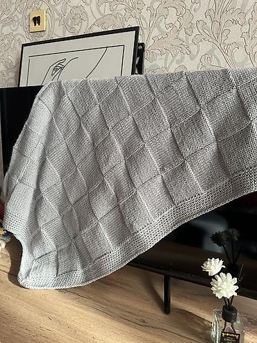 Одеяла и пледы: Плед, Новый, Шерсть, Все сезоны, Вязаный — 4