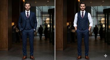 uniform: 3 hissəli klassik kişi kostyumu. - Komplekt: pencək, jilet və şalvar — 1