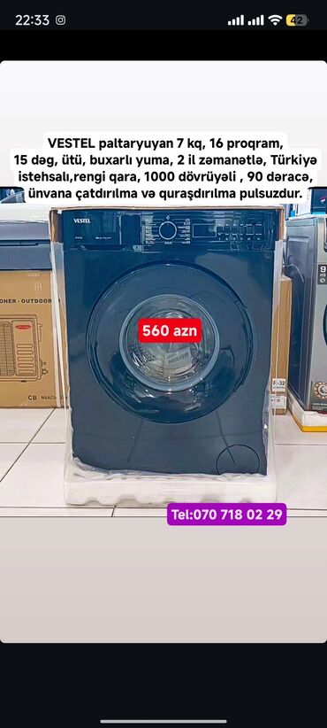 Paltaryuyan maşınlar: Paltaryuyan maşın 6 kq, Yeni, Pulsuz çatdırılma — 27