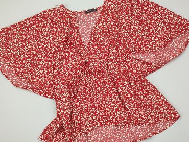 czerwona bluzki krótki rękaw: Bluzka Damska, Shein, L, stan - Bardzo dobry
