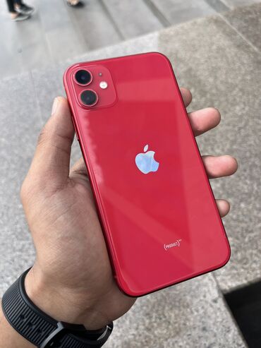 айфоню: IPhone 11, Б/у, 128 ГБ, Красный, Чехол, 85 %