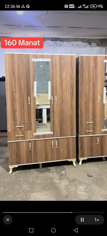 Dolablar: Açılan, 3 qapılı Düz dolab, Qarderob, paltar dolabı — 3