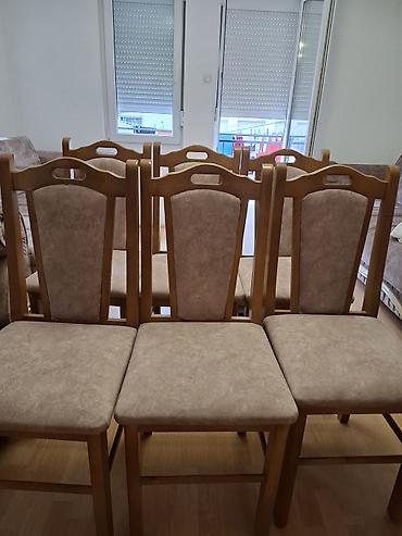 Trpezarijski set – ovalni sto od punog drveta + 6 stolica - Sto