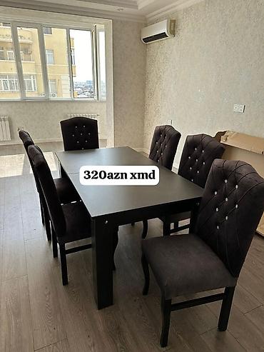 makyaj masa: Yemək otağı üçün stol-stul dəsti - Komplekt: 1 ədəd düzbucaqlı masa + — 1