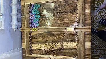 Нарды: Резные наборы нард/шахмат из ореха, ручная работа. Особенности: - — 5