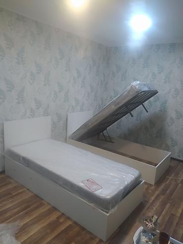 İki ədəd tək nəfərlik qaldırılan baza çarpayı - Ölçü: tək nəfərlik