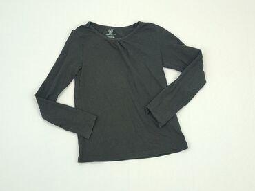 czarna bluzka dziewczęca: Bluzka, H&M, 5-6 lat, 110-116 cm, stan - Dobry