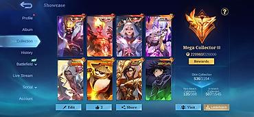 qız sekileri: Mobile Legends hesabı – geniş kolleksiya və yüksək kollektor — 1