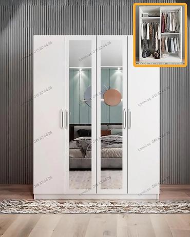 Мебель: 4 Qapılı Dolab Standart ölçülü otaqlar üçün funksional və geniş — 1