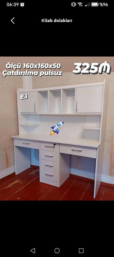 siyirmeli skaf: Düz masa, Stulsuz, Polkalı, Siyirməli, MDF — 1
