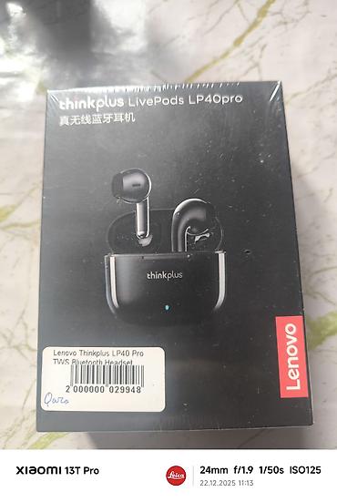 lenovo qulaqlıq: Yeni Simsiz (Bluetooth) Qulaqcıqlar, Lenovo, rəng - Qara — 2