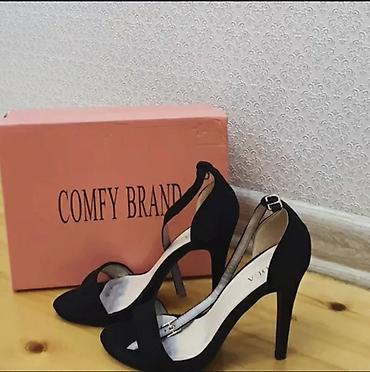 qara ayaqqabı: Qadın yüksək dabanlı ayaqqabı – Comfy Brand 1defe toya geyilib yeni — 2