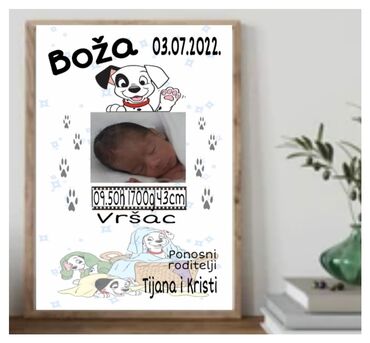 Ostale dečije stvari: Karta rodjenja, predivna uspomena i poklon. Slika bebe sa podacima sa — 10