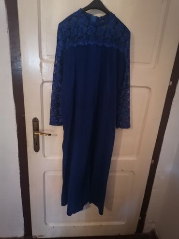 haljine od pliša: L (EU 40), color - Blue, Evening, Long sleeves