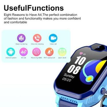 Smart satovi: Smart sat za decu A4-4G sa GPS, WIFI, Video Call, SOS Novi Pametan — 2
