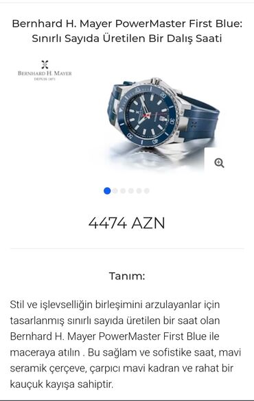 chopard baku qiymetler: Yeni, Qol saatı, Bernhard Mayer, rəng - Mavi