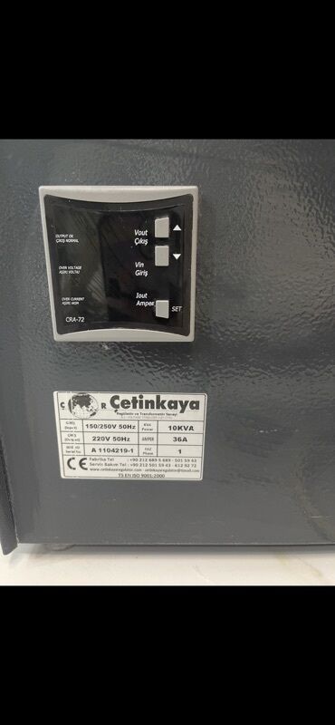Ворота и комплектующие: Cetinkaya gərginlik stabilizatoru / - Model: CRA-72 idarəetmə