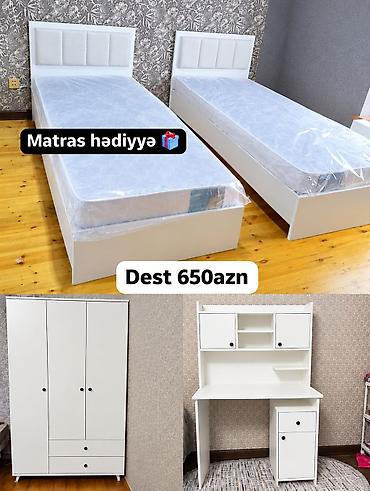 Uşaq/yeniyetmə otağı üçün ağ rəngli mebel dəsti Dəstin tərkibi: - 2