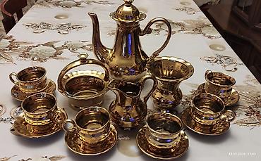 qızıl balıq: Çay dəsti, rəng - Qızılı, Keramika — 2