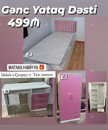 Gənc yataq dəsti – 499₼ Dəst tərkibi: - Çarpayı (tək nəfərlik) –
