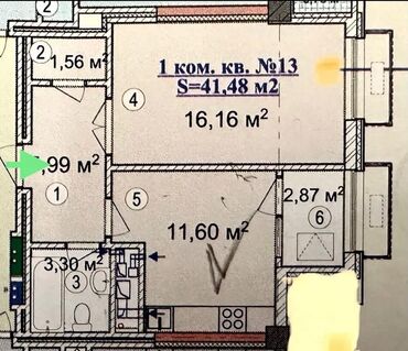 Продажа квартир: 1 комната, 41 м², Элитка, 10 этаж, ПСО (под самоотделку)