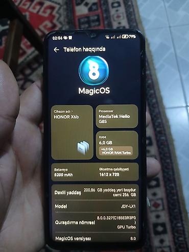 iphone 9: Honor X6b, 256 GB, rəng - Qara, Barmaq izi — 2