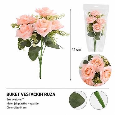 KMT Komada mala veštačka saksijska roze 710524 Opis: - Buket