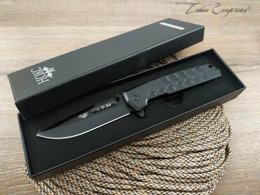точу ножи: Складной нож Т-34 Black от НОКС, сталь AUS8, рукоять G10 Общая длина