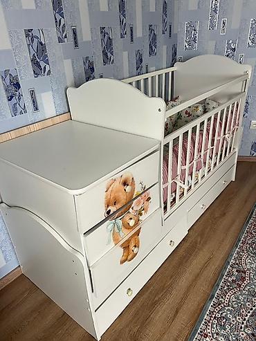 bunk bed: Детская кровать трансформер, Б/у, Кровать-шкаф, цвет - Белый — 1