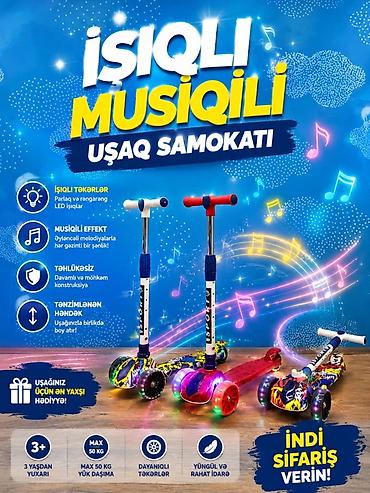 velosiped tekeri: İşıqlı, musiqili uşaq samokatı - LED işıqlı təkərlər: Parlaq və — 4