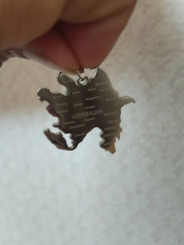 Kulonlar: Azerbaijan map, pendant + necklace, stainless steel, small size; -da lalafo.az — 8 Kulonlar: Azerbaijan map, pendant + necklace, stainless steel, small size; — 8