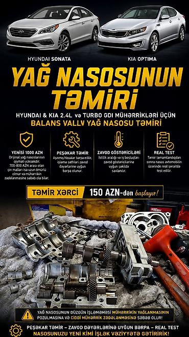su nasosunun təmiri: Xidmət: Hyundai & Kia 2.4L və Turbo GDI mühərrikləri üçün balans — 1