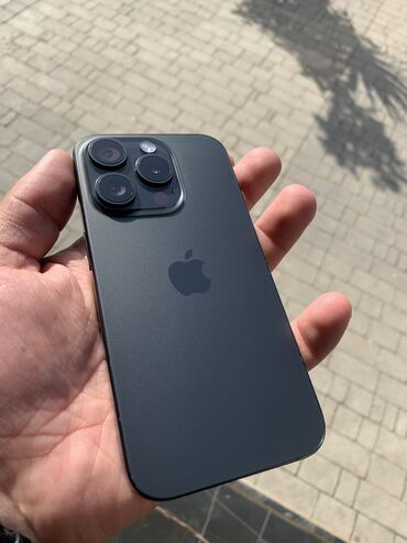 Apple iPhone: IPhone 15 Pro, 128 GB, Qara, Simsiz şarj, Face ID, Sənədlərlə