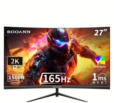 oyun notbuku: SOOANN brendinin 27 düymlük əyri oyun monitoru. Bu monitor yüksək