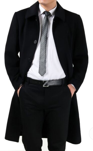 пальто чёрное: Натуральное КАШЕМИРОВОЕ мужское пальто, турецкого производства