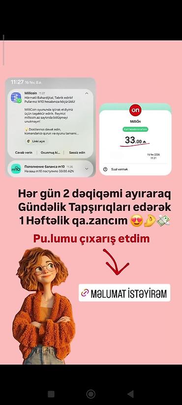 166 yuk daşıma vakansiya: Online platformda gündəlik tapşırıqlar yerinə yetirərək balans toplama — 1