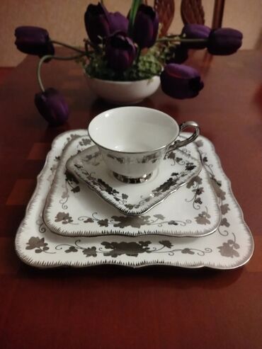 Çay dəstləri və servizlər: Çay dəsti, rəng - Ağ, Farfor, 12 nəfərlik — 1