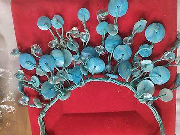 Bijuteriya dəstləri: Bijuteriya dəsti – müxtəlif aksesuarlar - Turkuaz rəngli baş bəzəyi — 1