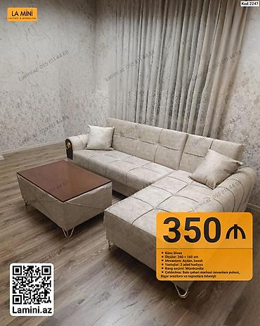 LA MINI Künc Divan – Kod: 2247 - Ölçülər: 260 × 160 sm - Mexanizm