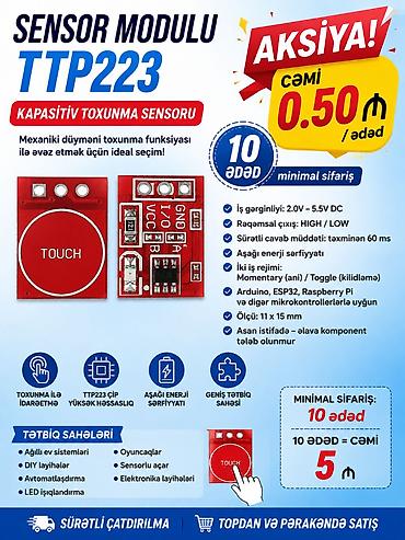 kredit noutbuk: Sensor modulu TTP223. Цифровой сенсорный датчик на базе микросхемы — 1