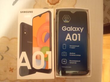 samsung d550: Samsung Galaxy A01, 16 GB, rəng - Qara, Sensor, İki sim kartlı, Face ID
