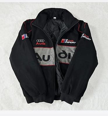 кыргыз кийимдер: Демисезонная куртка Audi Sport, черная - Дизайн в стиле — 3