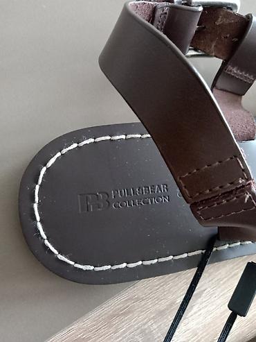 Sandale: PULL&BEAR kožne sandale – tamno braon.Proizvodjač Španija. - — 4