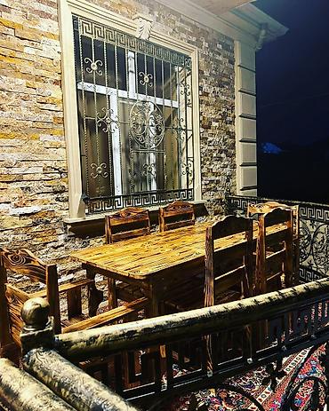 kiraye stol stullar: Yeni, Kvadrat masa, 10 stul, Açılmayan, Stullar ilə, Taxta, Azərbaycan — 8