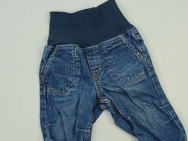 spodenki pitbull jeansowe: Spodnie jeansowe, H&M, 9-12 m, stan - Bardzo dobry
