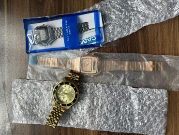 купить золотые часы бу: Saatlar casio ve rolex usdu firlanir 3u birlikde 30 manat