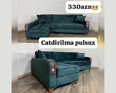 Divanlar: Künc divan, Yeni, Açılan, Bazalı, Vеlur parça, Pulsuz çatdırılma — 1