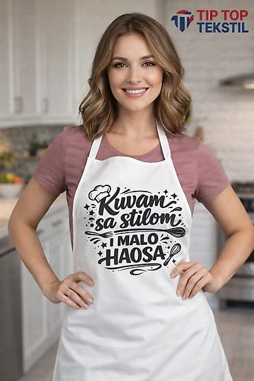 Kuhinjski tekstil: Kecelje stampa po zelji. Materijal pogodan za štampu,lagan i prijatan — 2